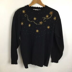Vintage Naomi Bee Beaded Sweater Oversize S